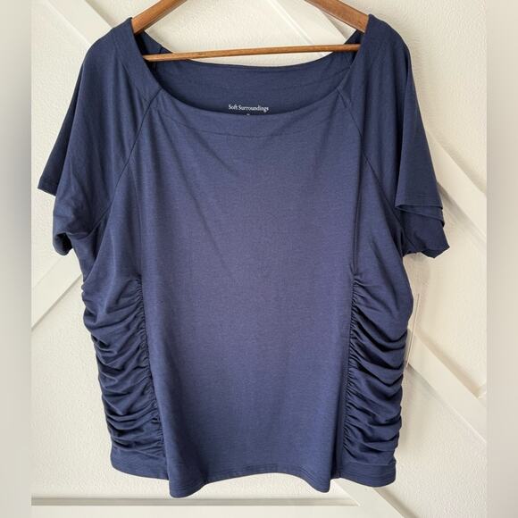 NWT Soft Surroundings Kelsey Top Nautical Navy Size 2X (22W) - Picture 1 of 9